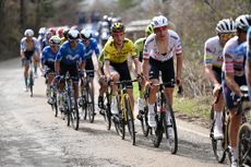 Sepp Kuss among the peloton on stage 3 of the 2024 Volta a Catalunya to Port Ainé