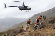 Nicole Koller and Anne Terpstra during Stage 7 of the 2024 Absa Cape Epic Mountain Bike stage race from Stellenbosch to Stellenbosch, South Africa on 24 March 2024. Photo by Nick Muzik/Cape Epic